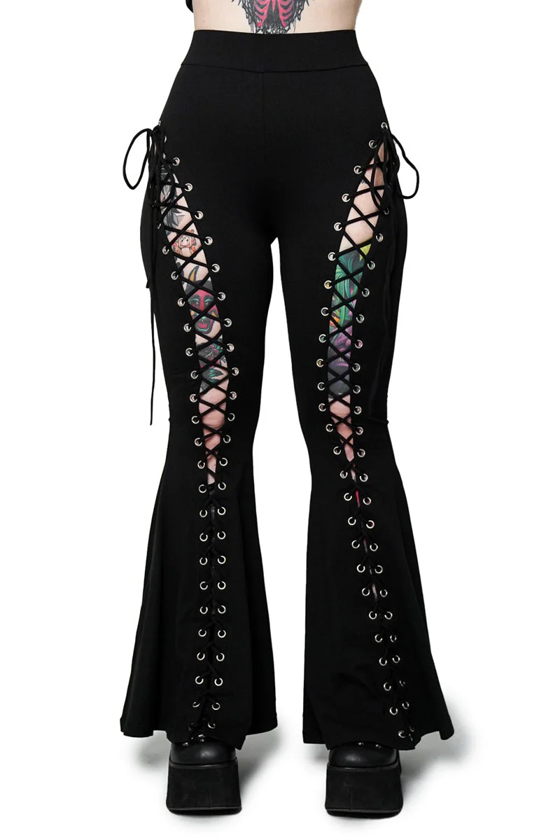 Alice Lace-Up Flare Pants