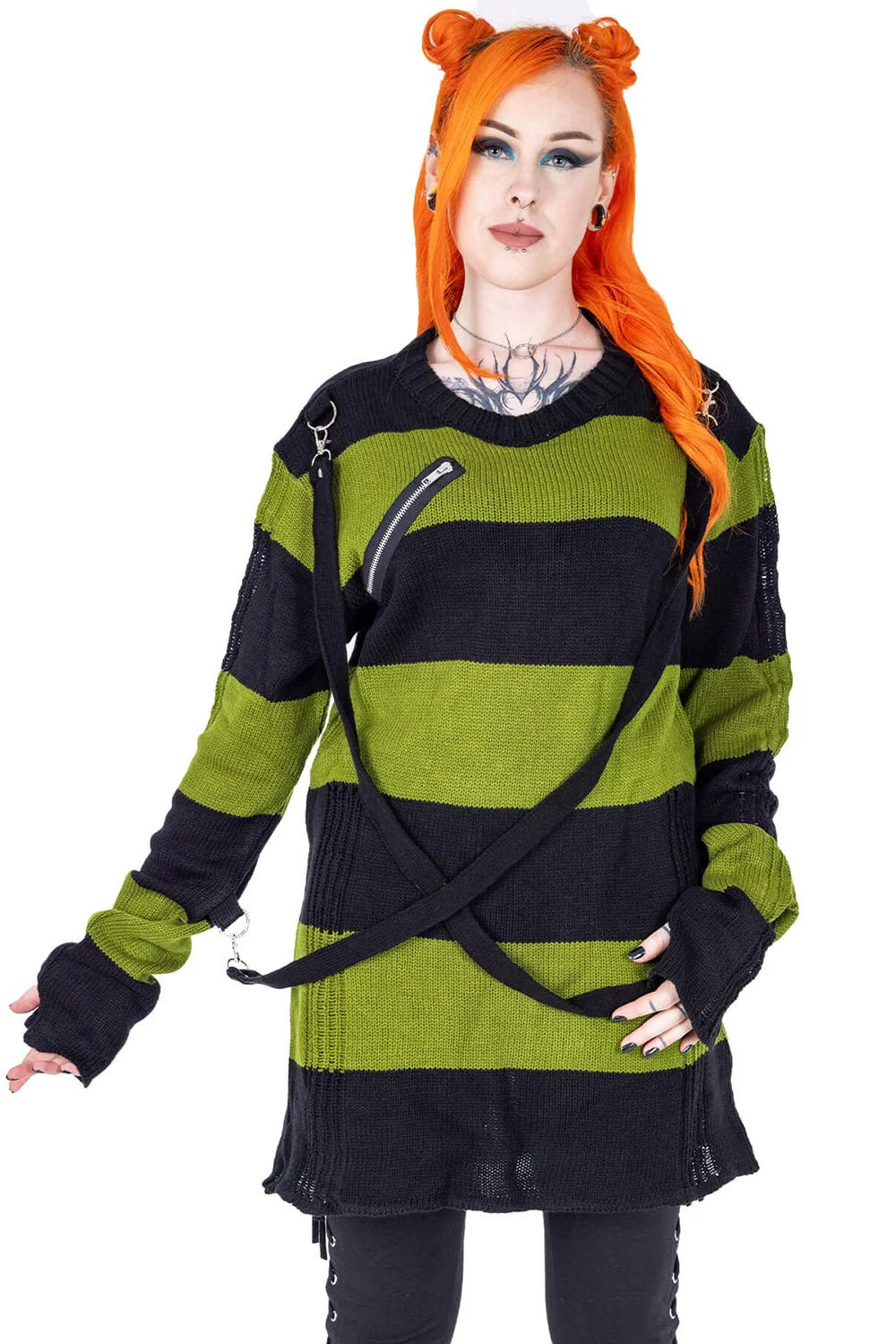 Amalric Jumper Sweater [Black/Green] - Image 4
