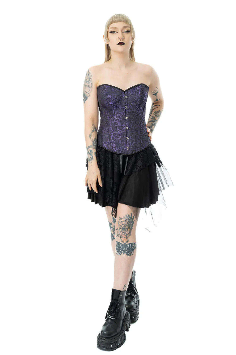 Amethyst Lace Corset [Black/Purple] - Image 3