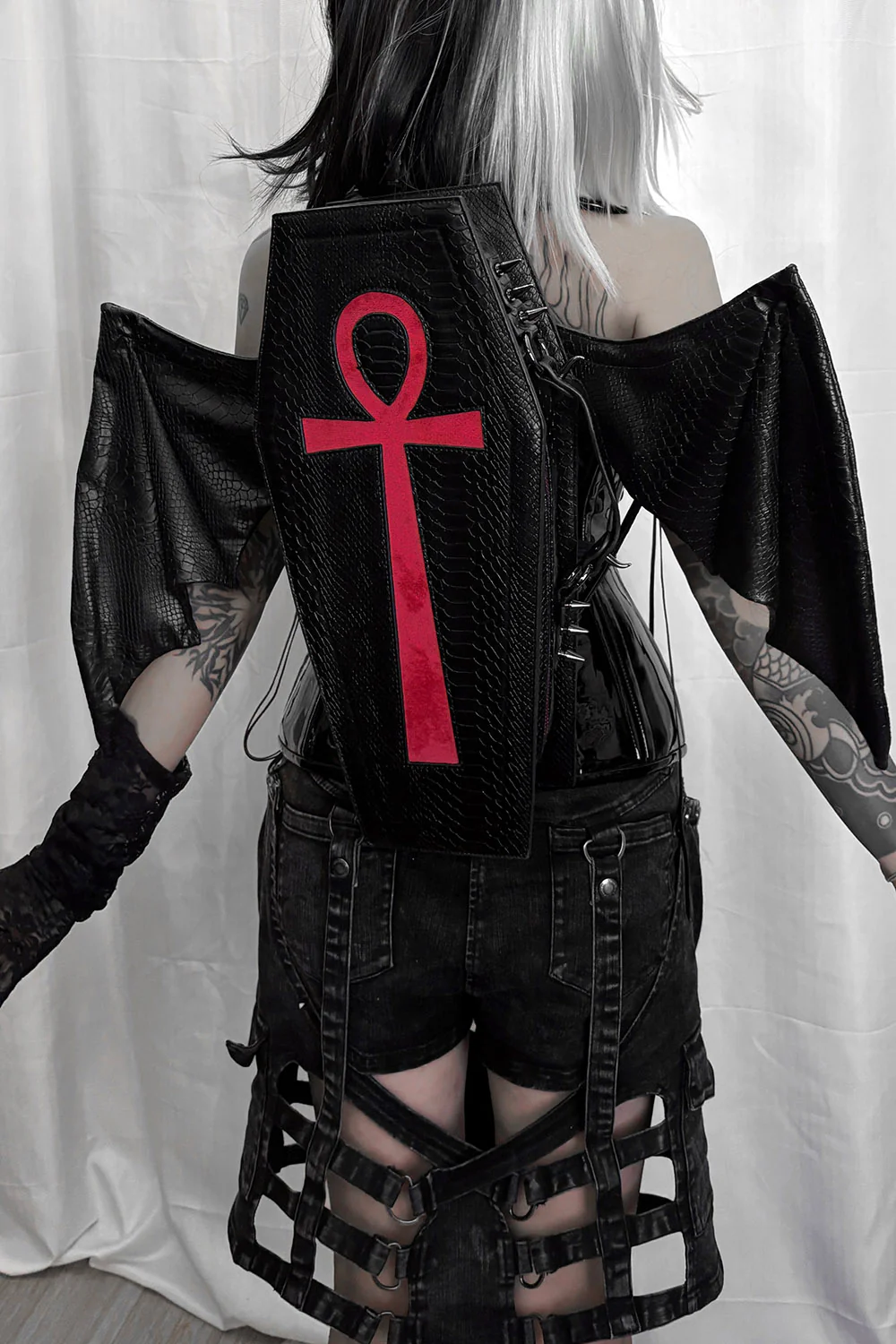 Ankh Coffin Batwing Bag [Snakeskin]
