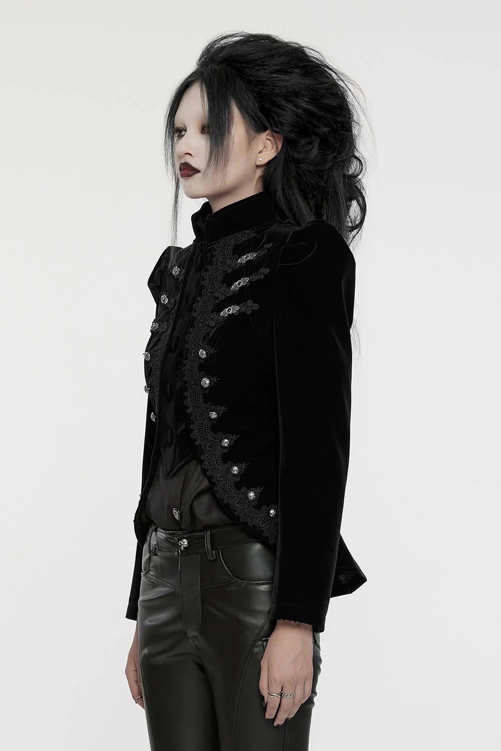Antoinette Black Velvet Victorian Coat - Image 2