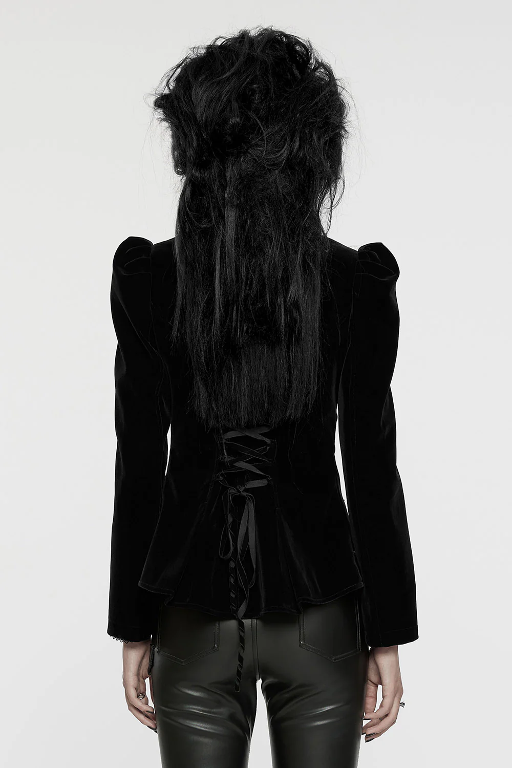 Antoinette Black Velvet Victorian Coat - Image 3