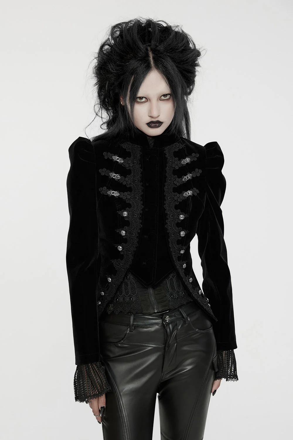 Antoinette Black Velvet Victorian Coat - Image 5