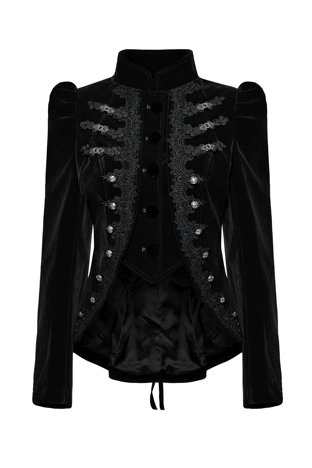 Antoinette Black Velvet Victorian Coat - Image 6