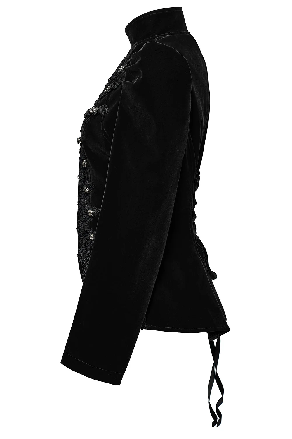 Antoinette Black Velvet Victorian Coat - Image 7