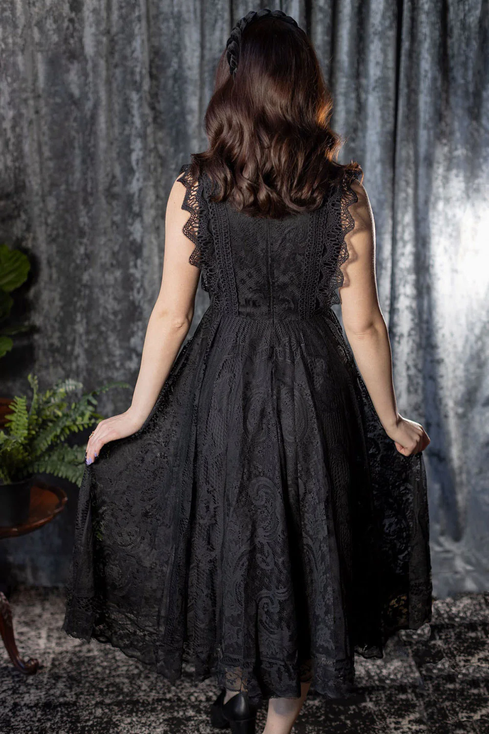 Arabella - Gothic Lace Fit and Flare Dress - Image 5