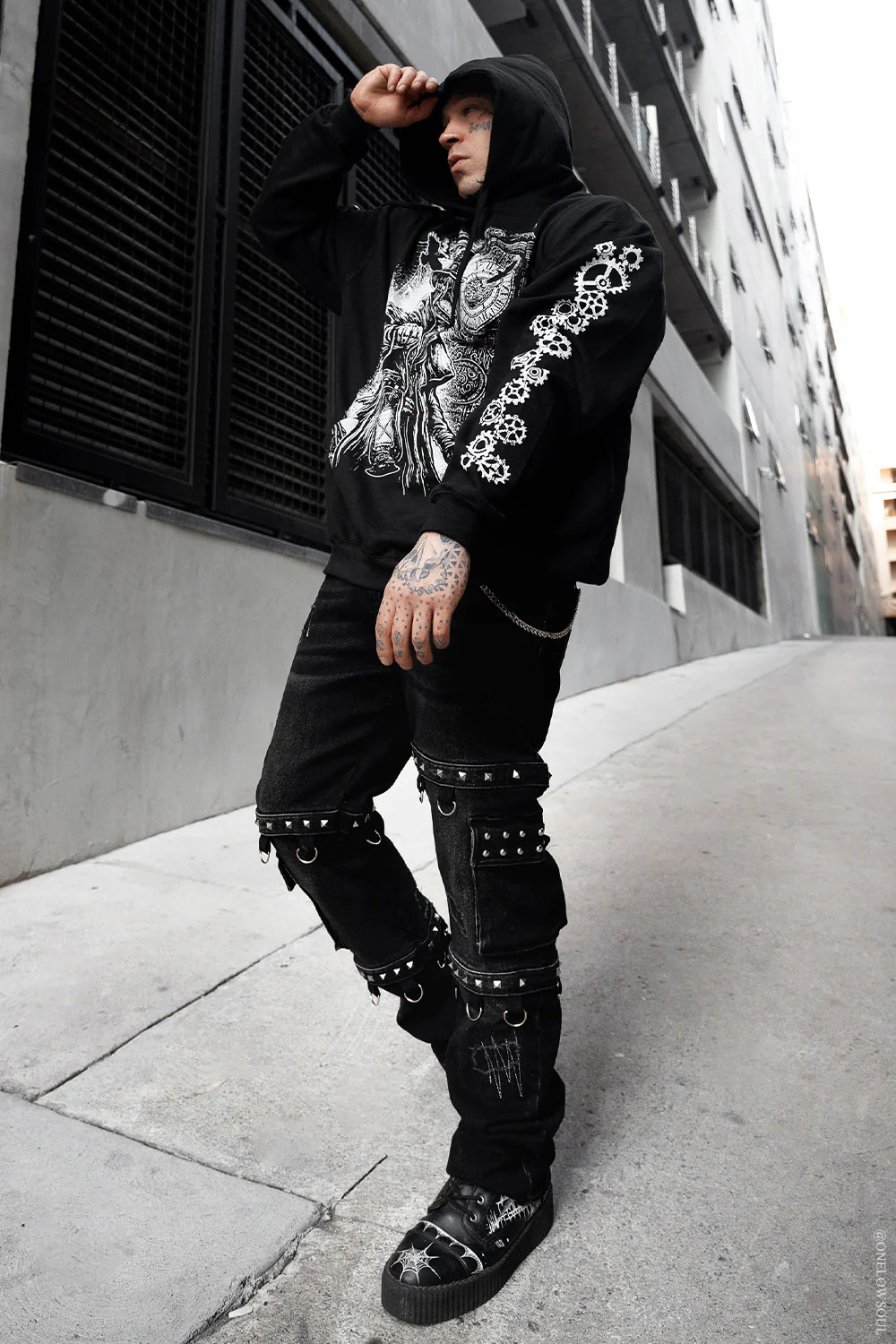 Asylum Scratches Pierced Cargo Pants [Unisex] - Image 12