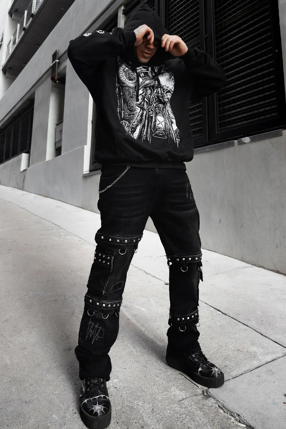 Asylum Scratches Pierced Cargo Pants [Unisex] - Image 13
