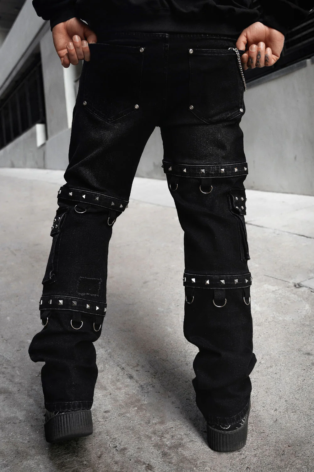 Asylum Scratches Pierced Cargo Pants [Unisex] - Image 6