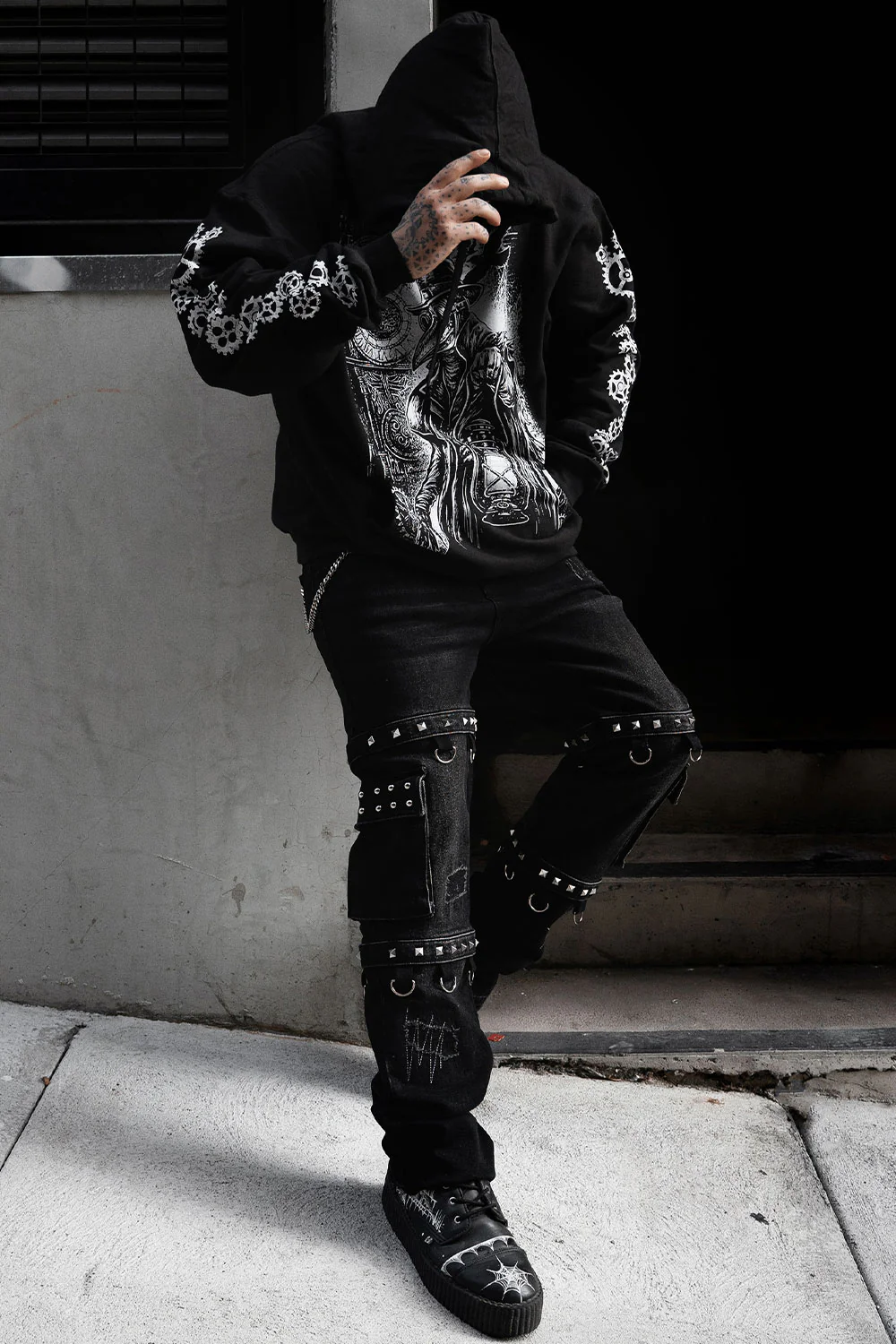 Asylum Scratches Pierced Cargo Pants [Unisex] - Image 7