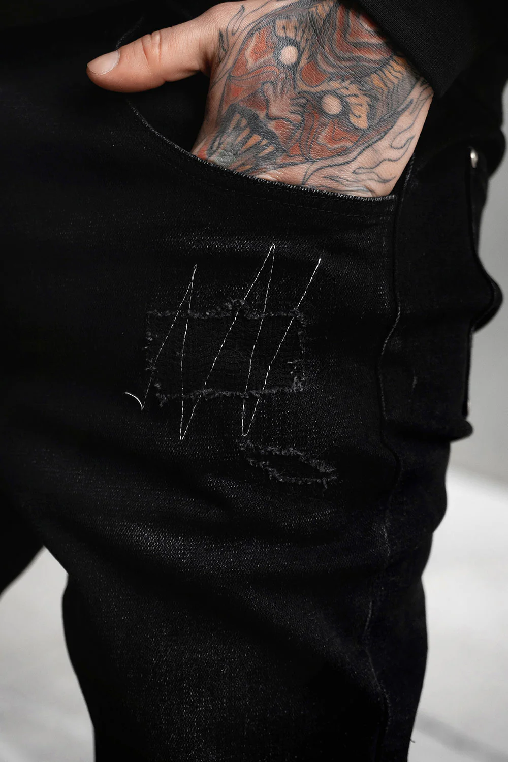 Asylum Scratches Pierced Cargo Pants [Unisex] - Image 8