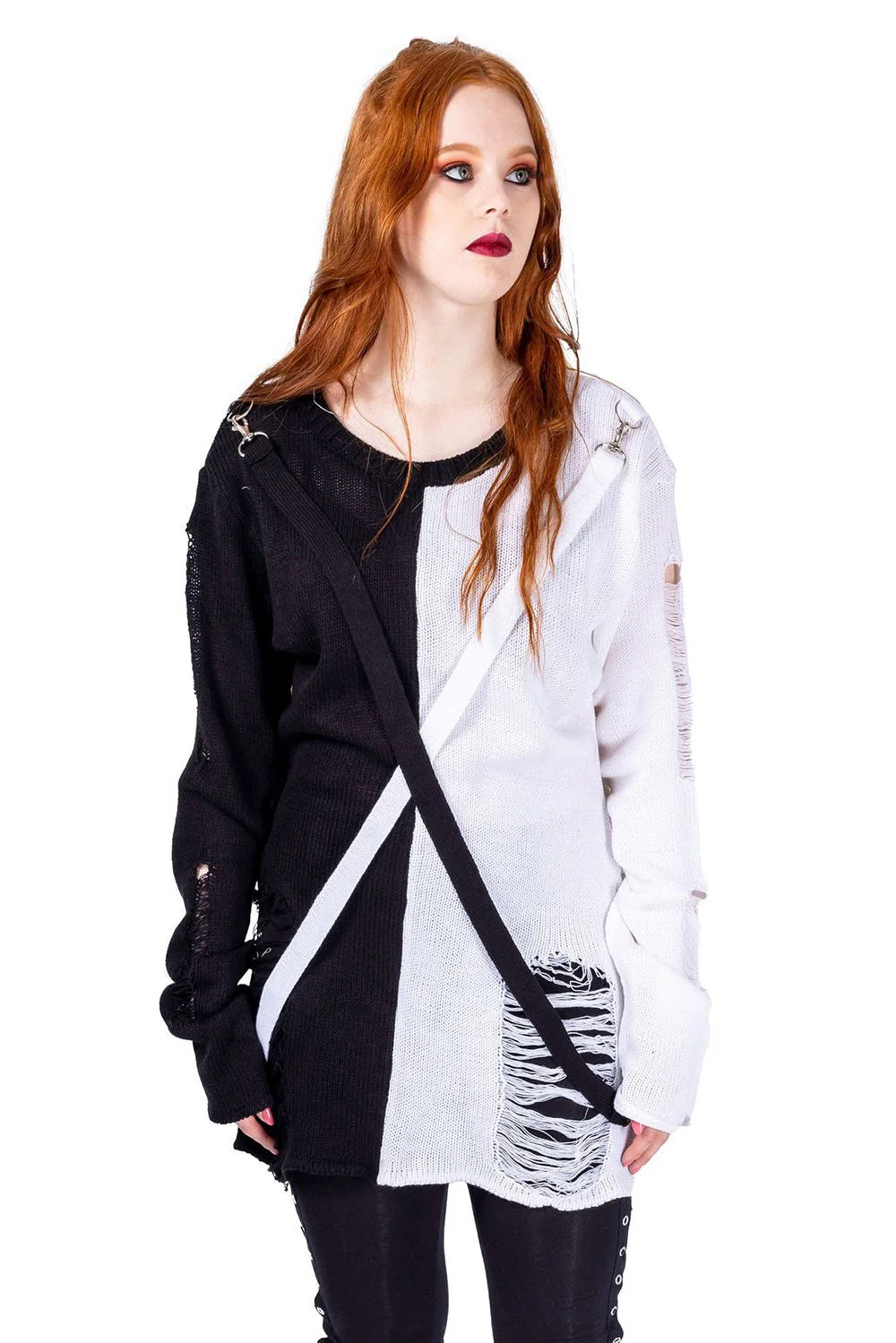 Atelia Jumper Sweater [BLACK/WHITE]