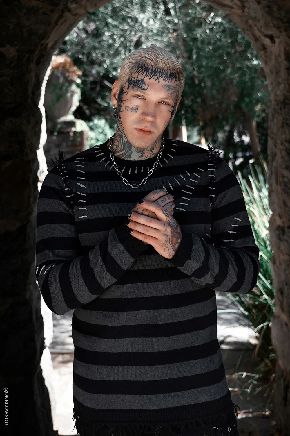 Autopsy Stitch Striped Sweater - Image 13