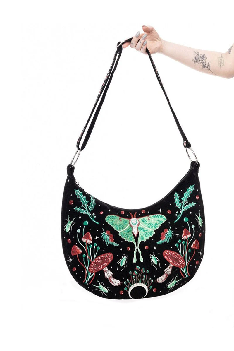 Autumnal Equinox Hobo Bag With Magical Embroidery