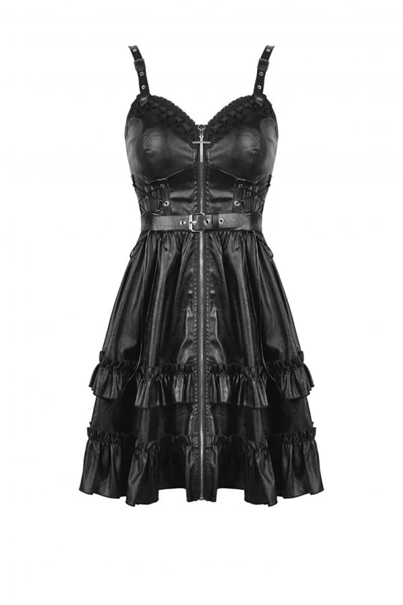 Bad Girl Ruffle Leather Dress - Image 6