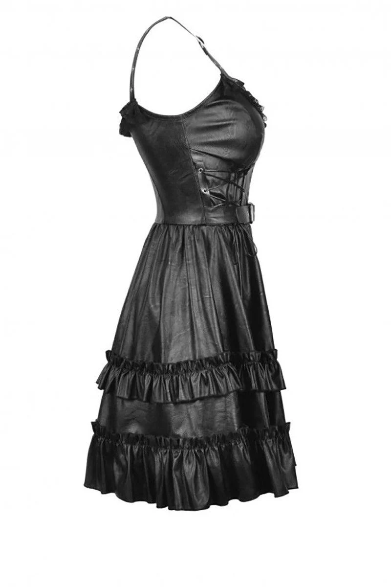 Bad Girl Ruffle Leather Dress - Image 7