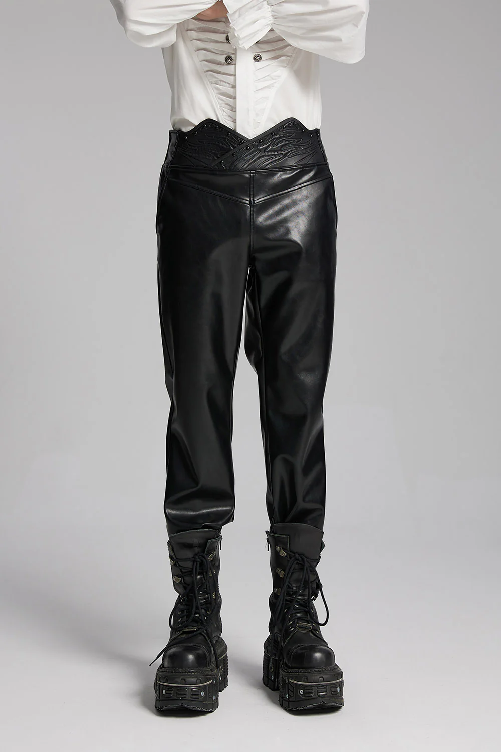 Badlands Studded Vegan Leather Moto Pants - Image 3