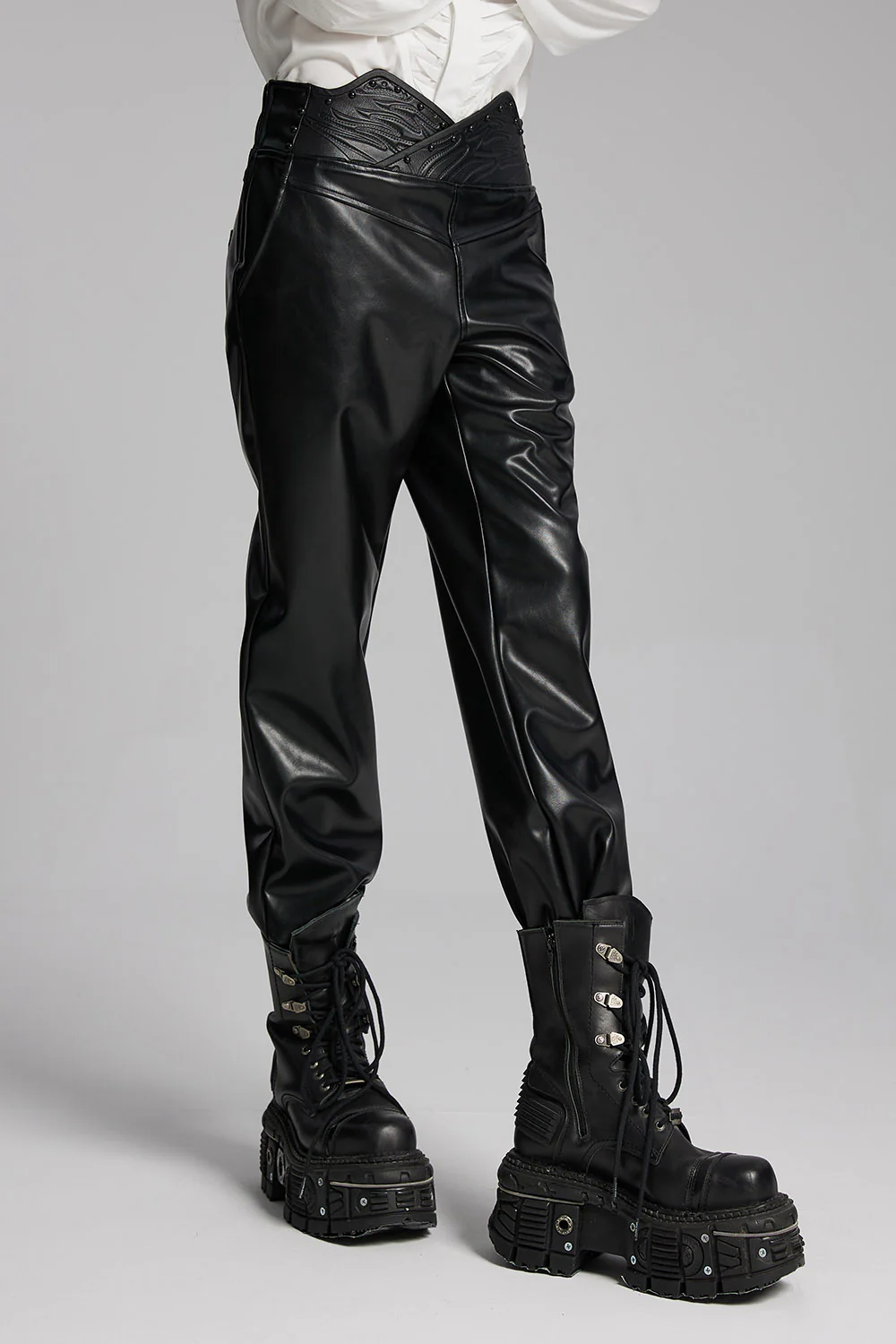 Badlands Studded Vegan Leather Moto Pants - Image 4