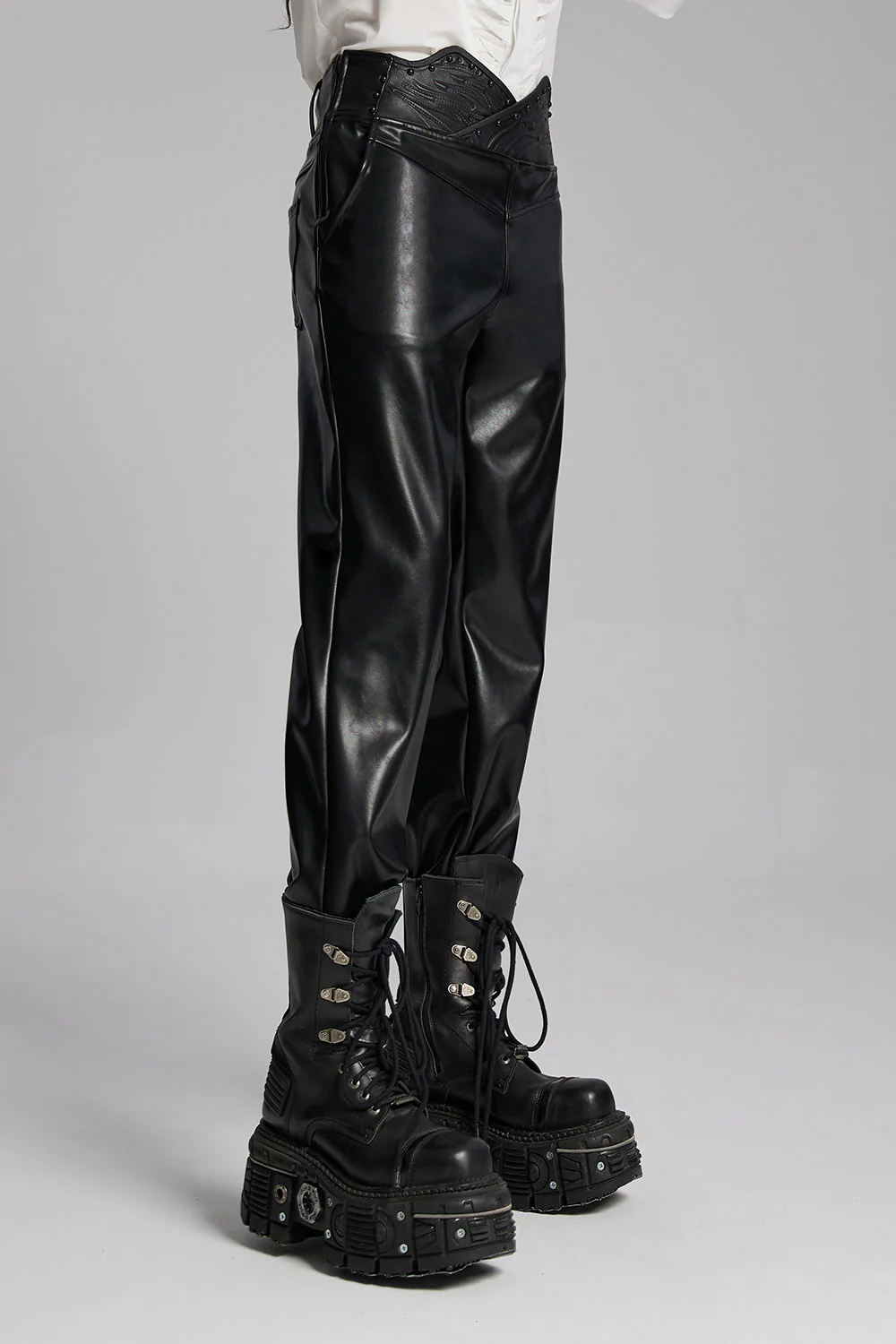 Badlands Studded Vegan Leather Moto Pants - Image 5