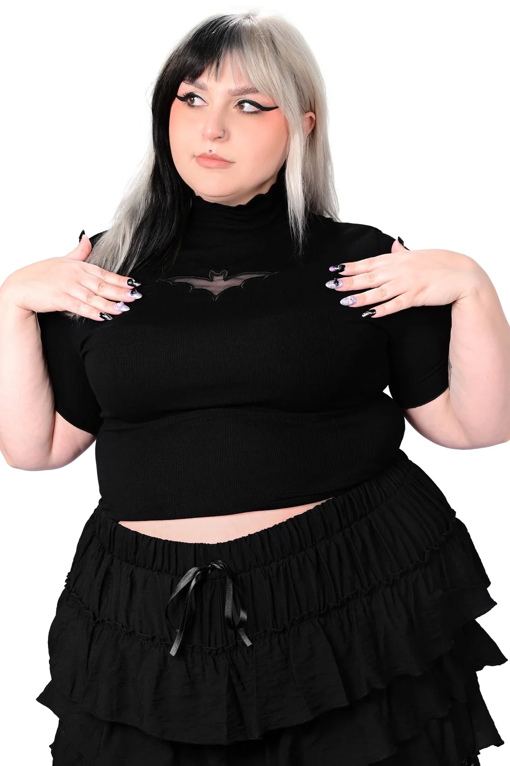 Bat Cut Out Crop Top - Image 2