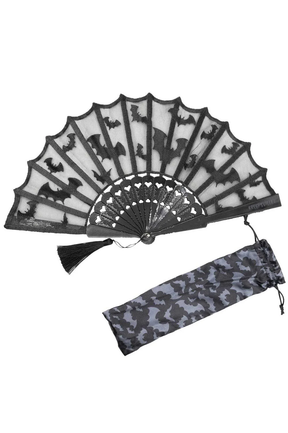 Bat Lace Hand Fan - Image 2