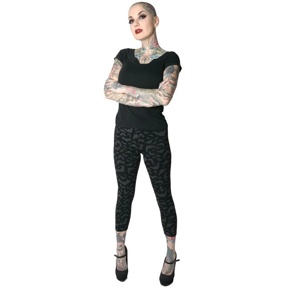 Bat Repeat Capri Leggings - Image 3