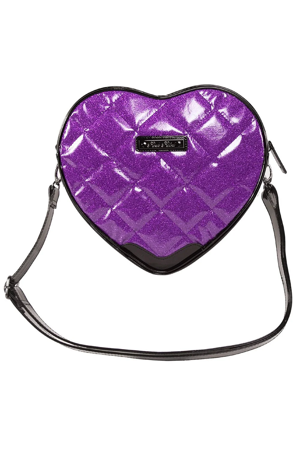 Bat Studded Quilted Heart Shoulder Bag [PURPLE] - Image 2