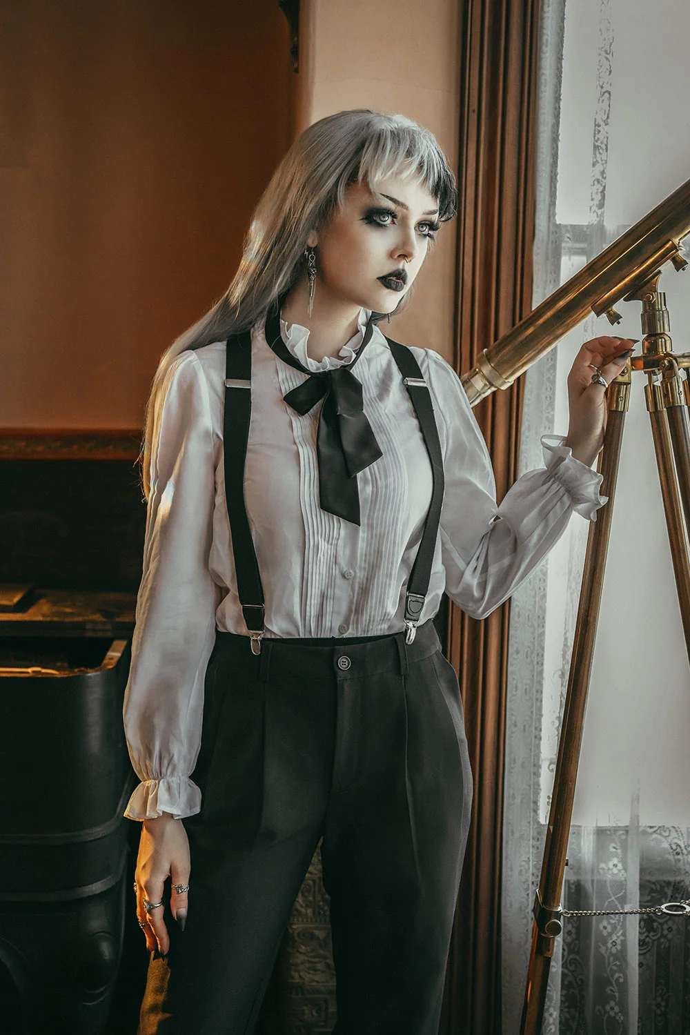 Bateman Button Down Shirt ft. Removable Bow [Unisex] - Image 2