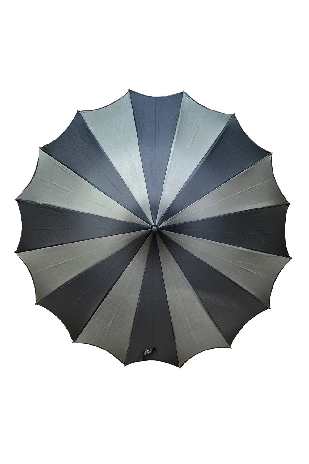Batwing Pagoda Umbrella [BLACK/GRAY STRIPED] - Image 2