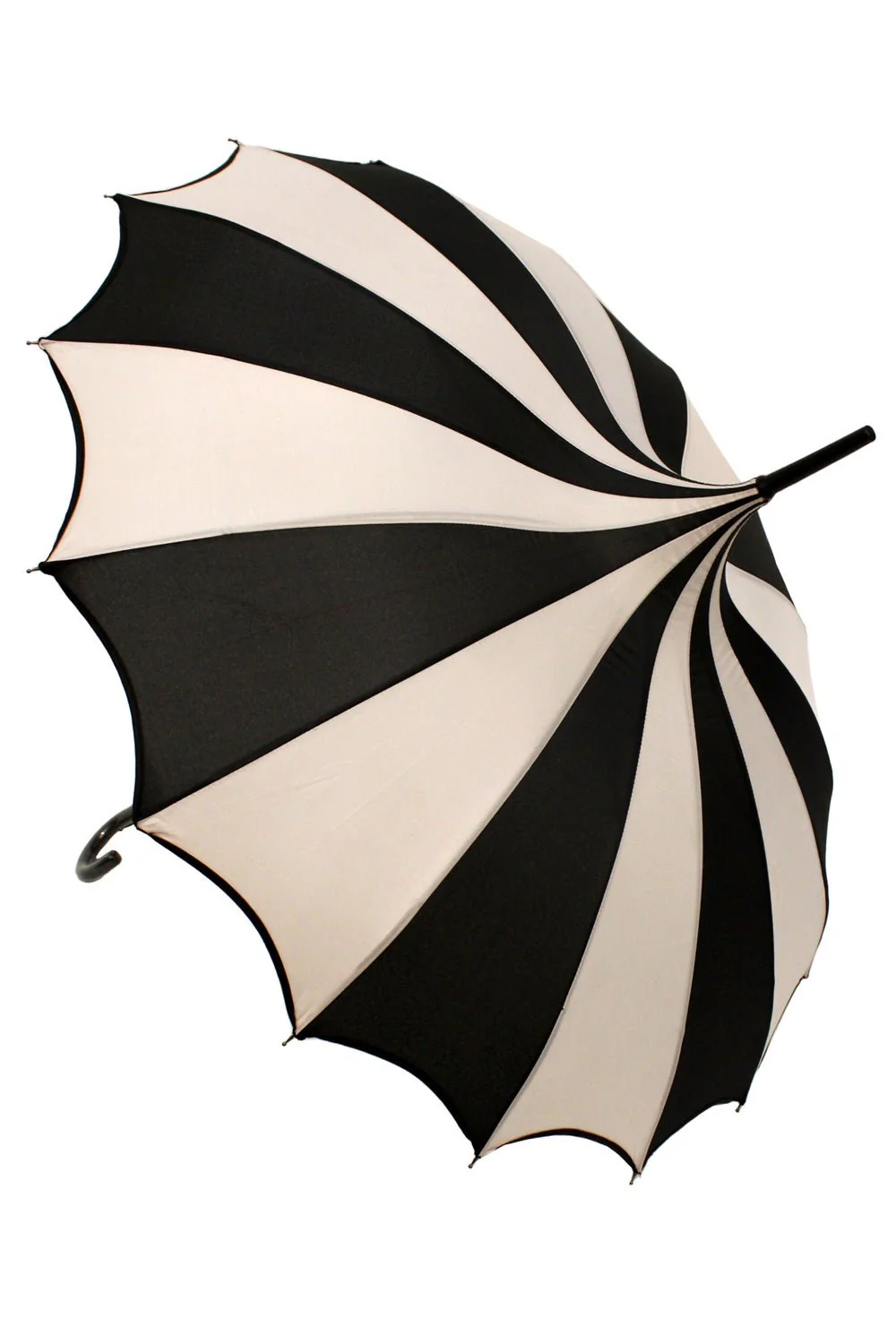 Batwing Pagoda Umbrella [BLACK/WHITE STRIPED] - Image 5