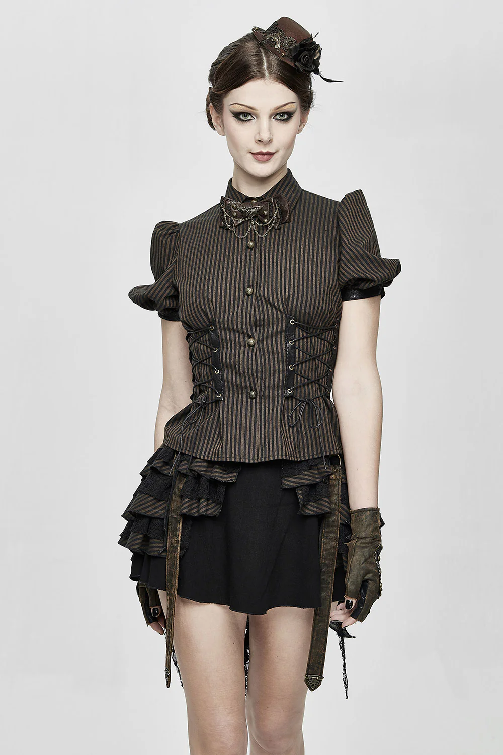 Belladonna Stripe & Stitch Puff Sleeve Top - Image 6