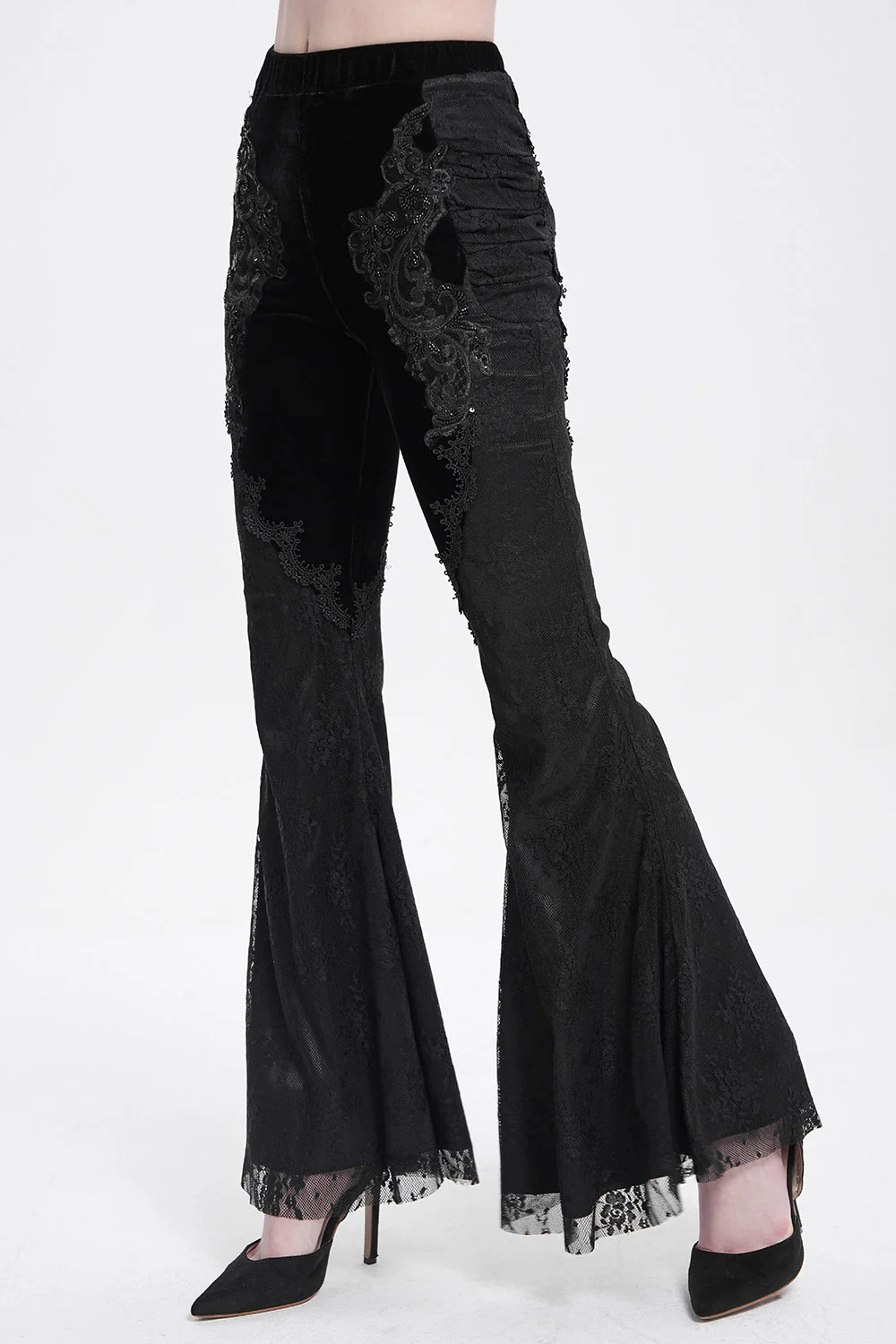 Black Alchemy Velvet Boho Bell Bottoms - Image 2