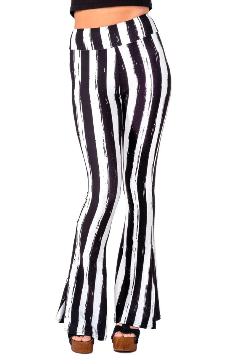 Black and White Striped Hellz Bellz Flares [BLACK/WHITE] - Image 4