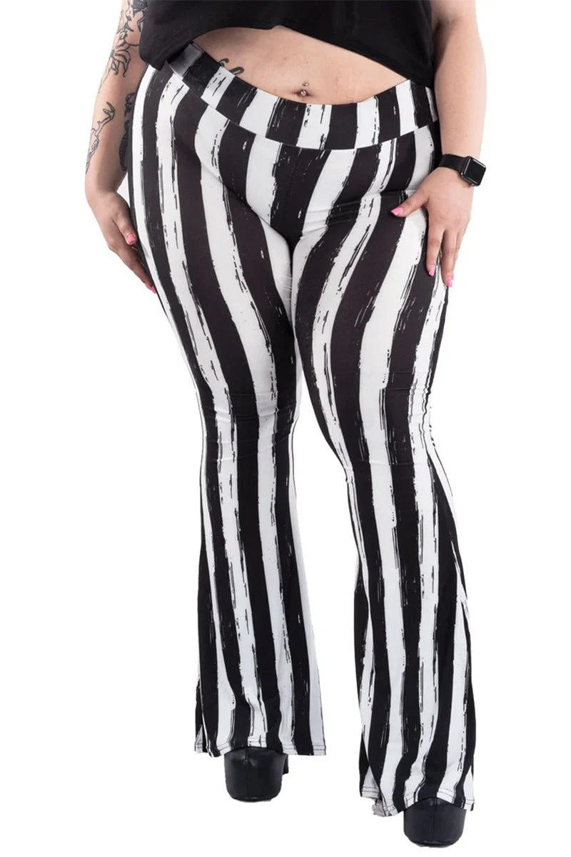 Black and White Striped Hellz Bellz Flares [BLACK/WHITE] - Image 5
