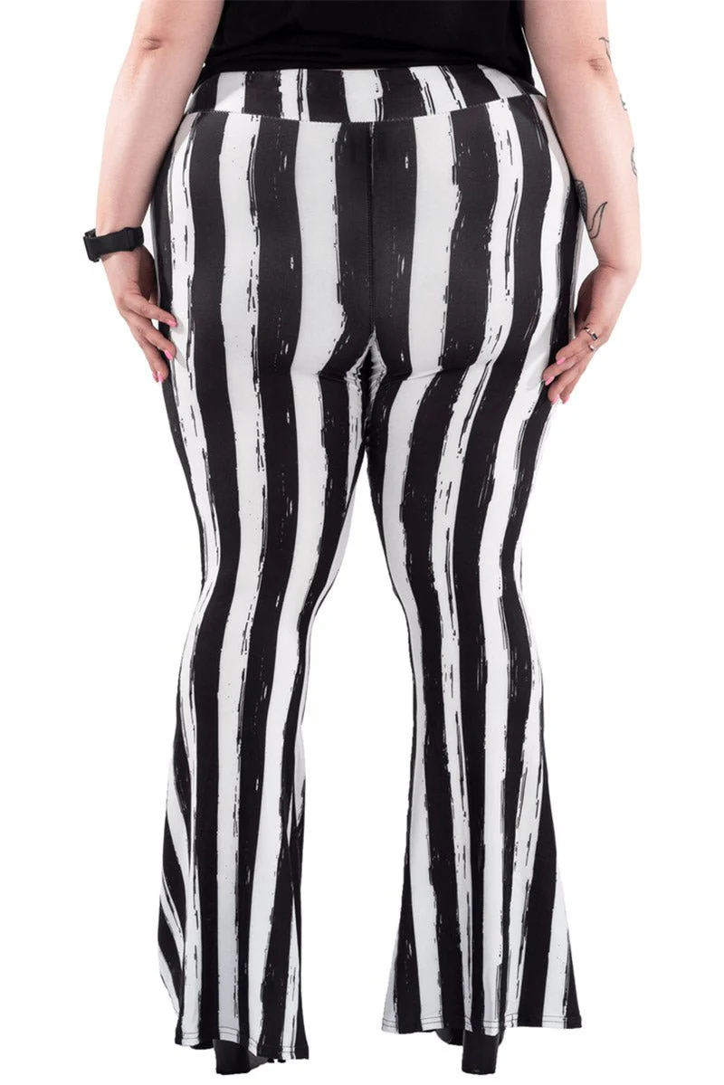 Black and White Striped Hellz Bellz Flares [BLACK/WHITE] - Image 6