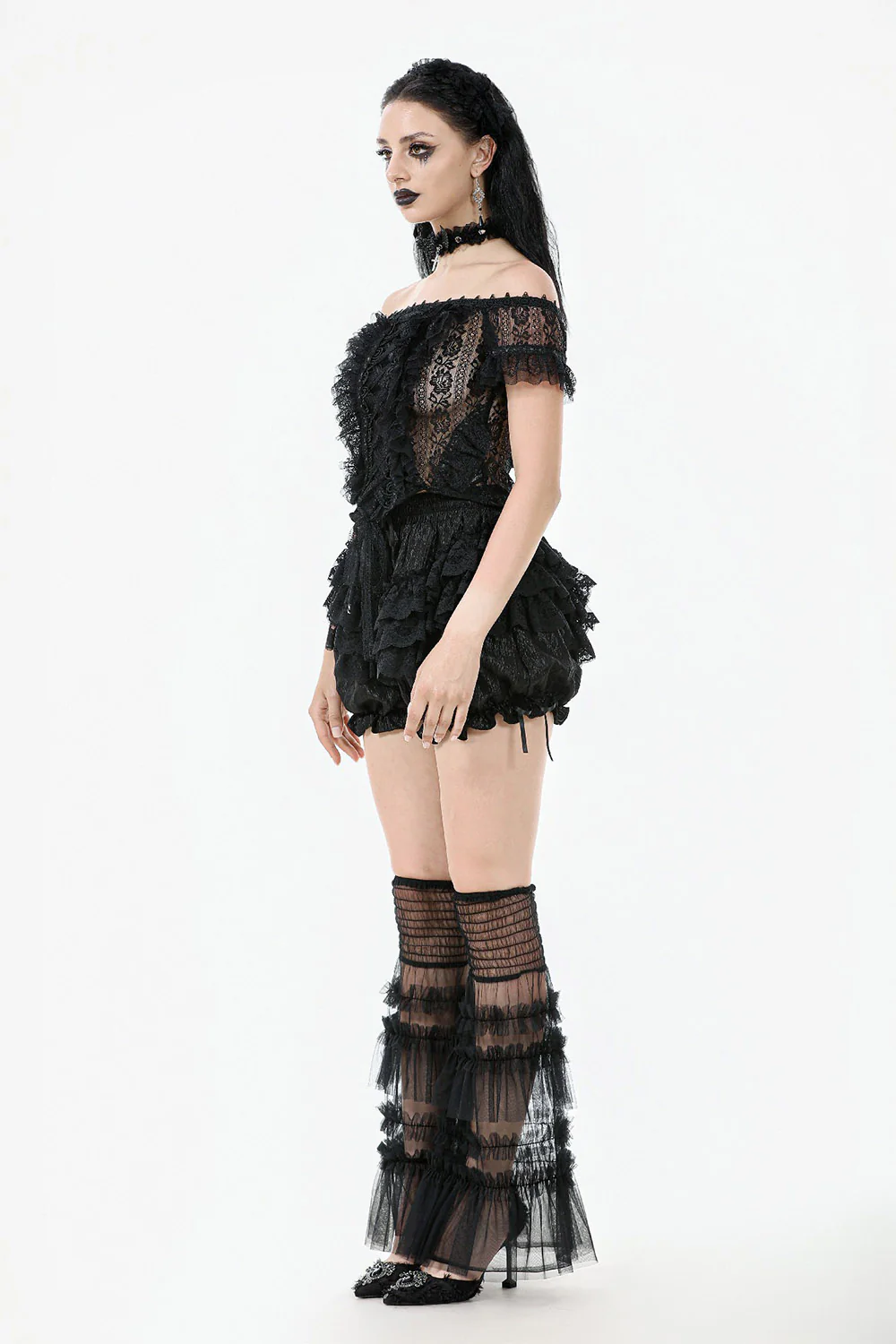 Black Ballet Mesh Leg Warmers - Image 4