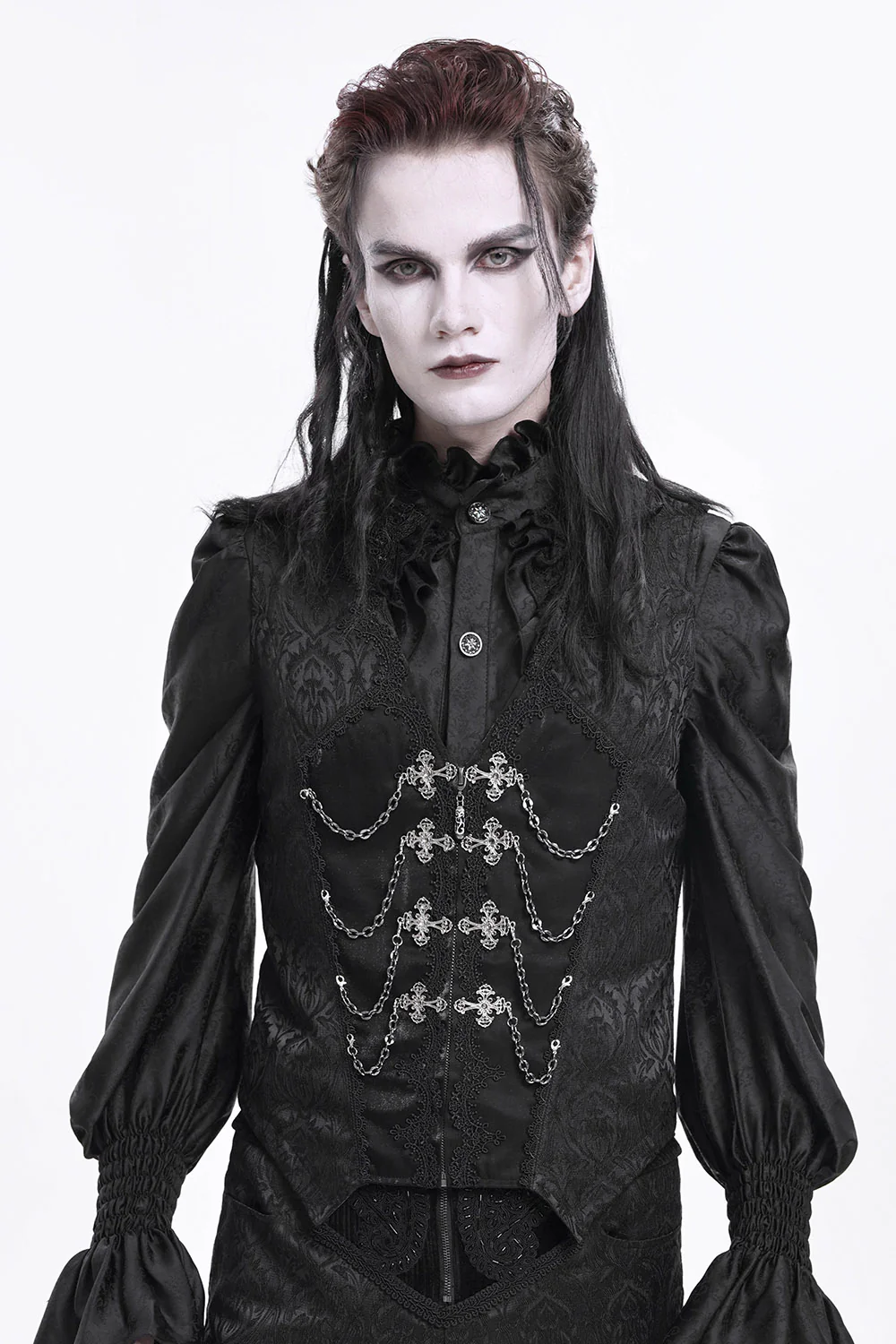 Black Bishop Vampire Goth Vest