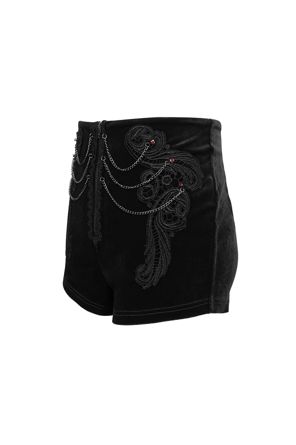 Black Blood Velvet High Waisted Shorts - Image 6