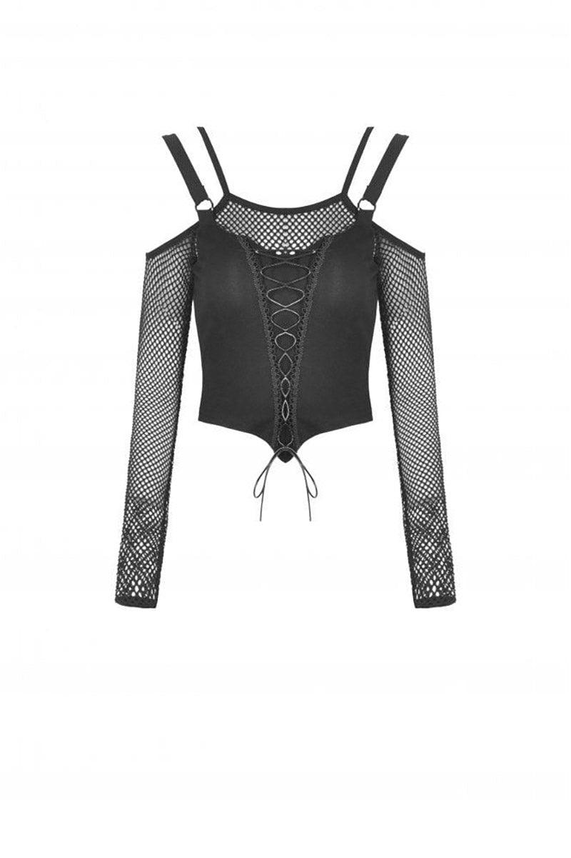 Black Craft Fishnet Off the Shoulder Top - Image 8