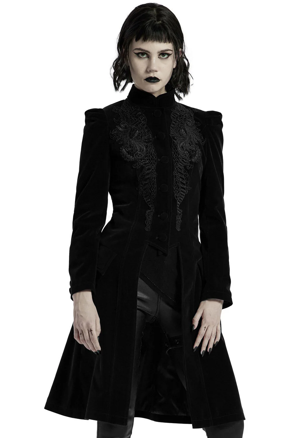 Black Dahlia Velvet Coat [BLACK] - Image 2