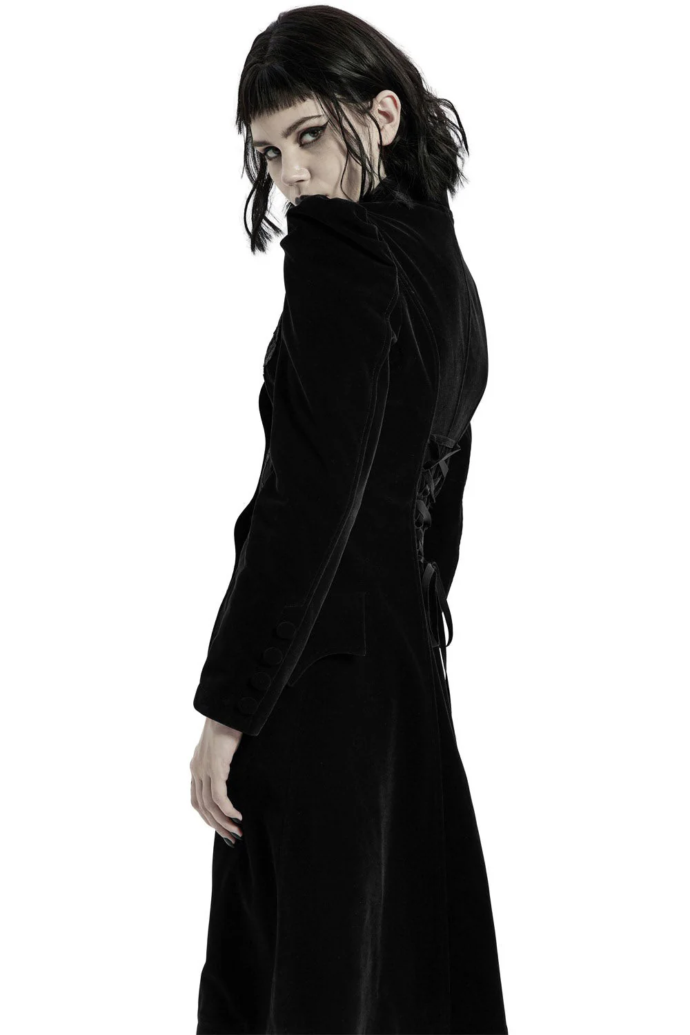 Black Dahlia Velvet Coat [BLACK] - Image 3