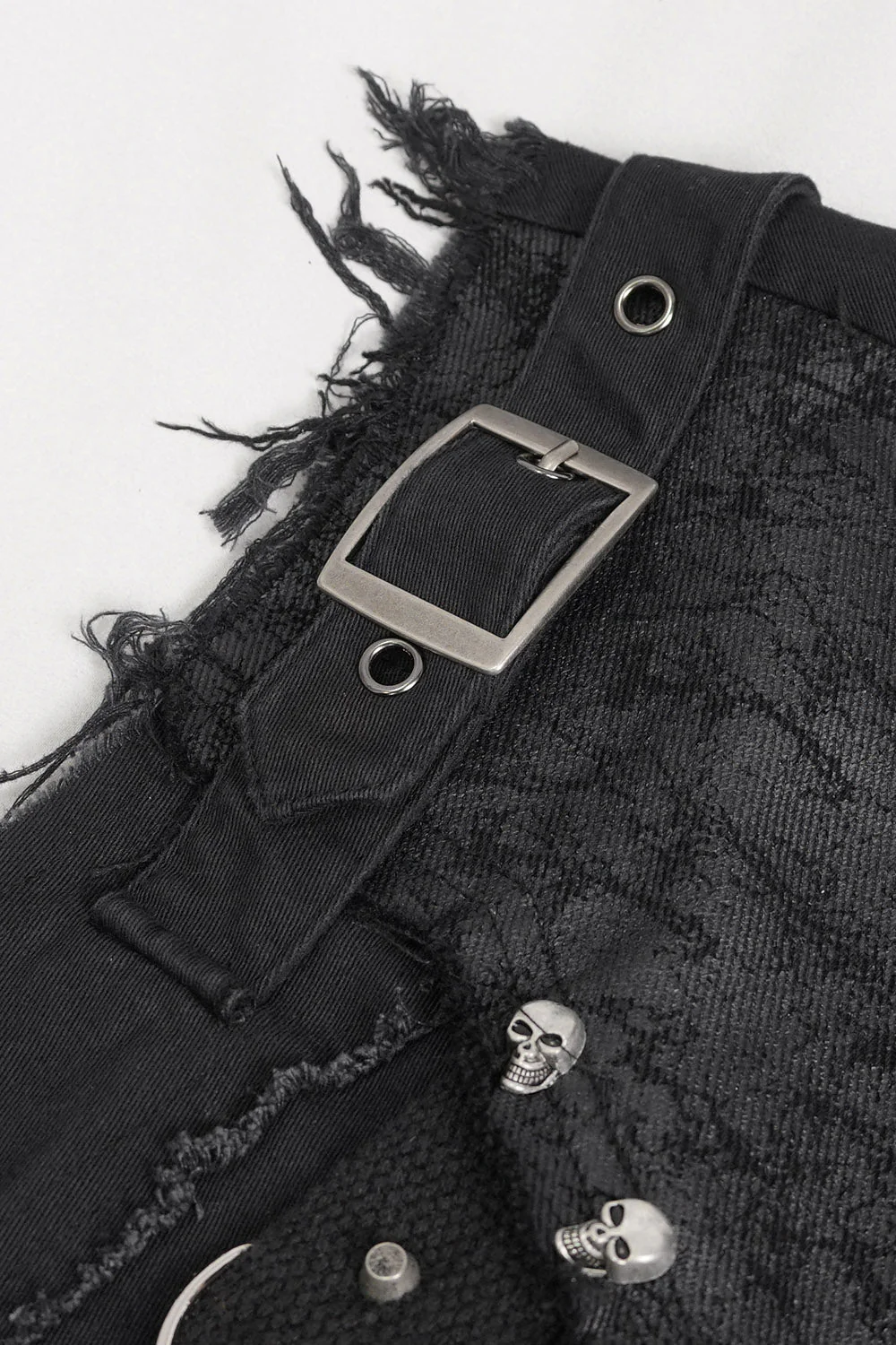 Black Death Denim Vest - Image 9