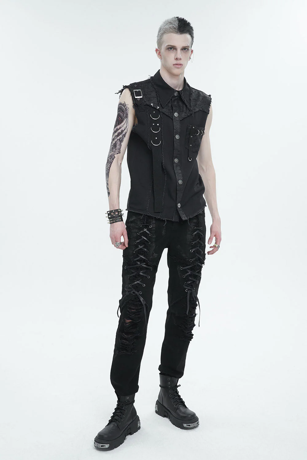 Black Death Lace-Up Pants - Image 2