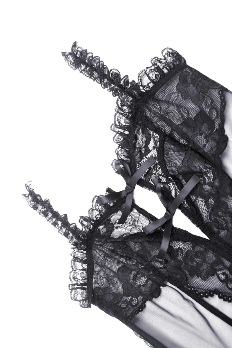 Black Madonna Mesh Maxi Dress - Image 7