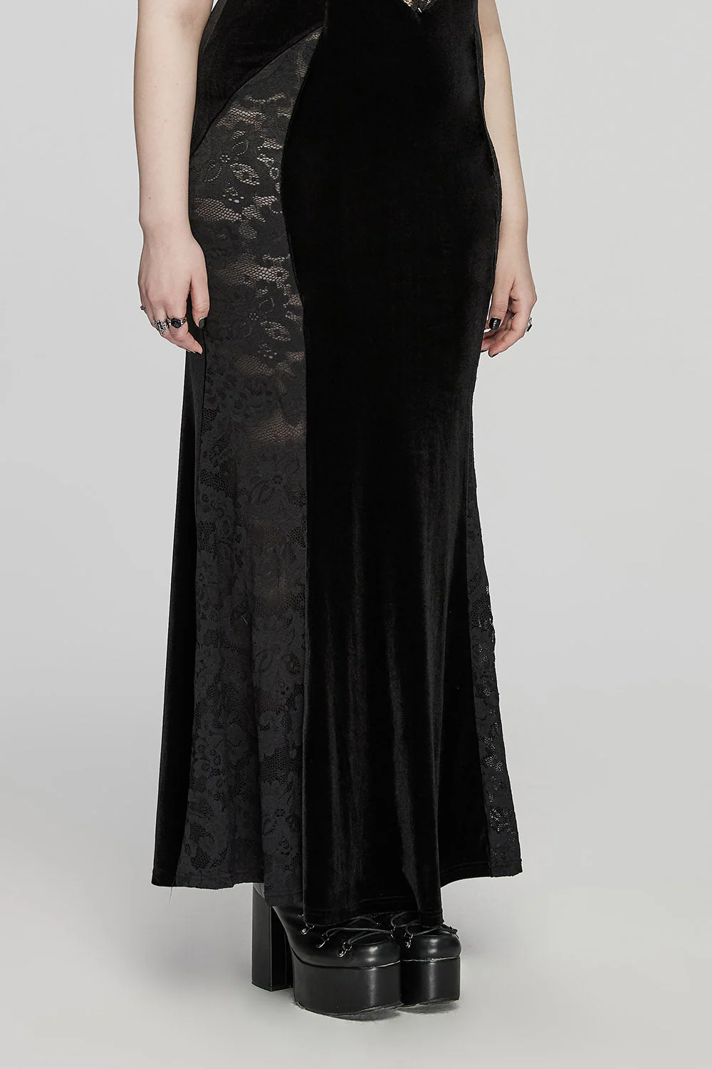 Black Medallion Mermaid Dress - Image 3