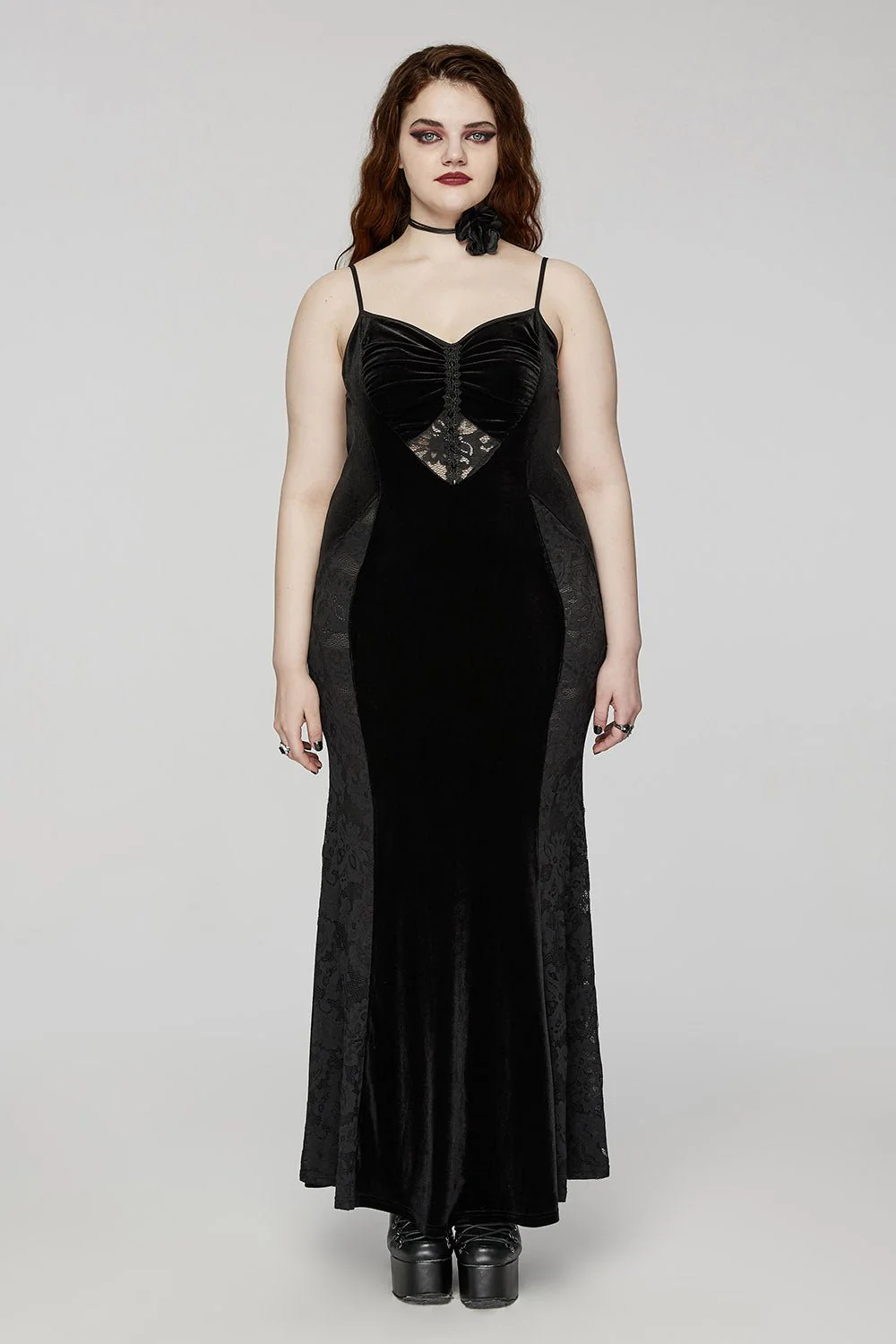 Black Medallion Mermaid Dress - Image 4