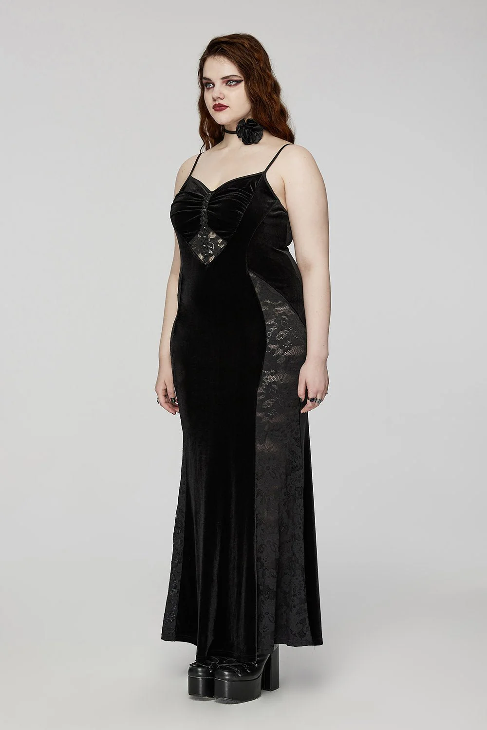 Black Medallion Mermaid Dress - Image 5