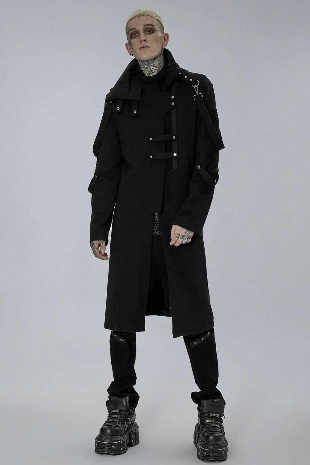 Black Militia Trench Coat - Image 2