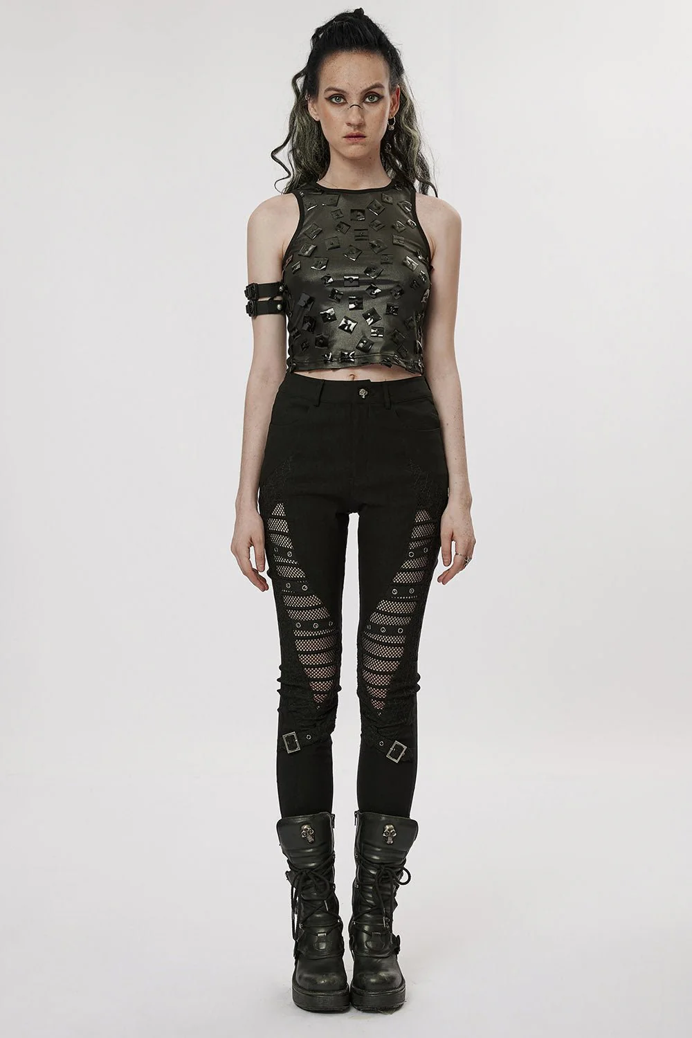 Black Mist Fishnet Skinny Jeans - Image 4