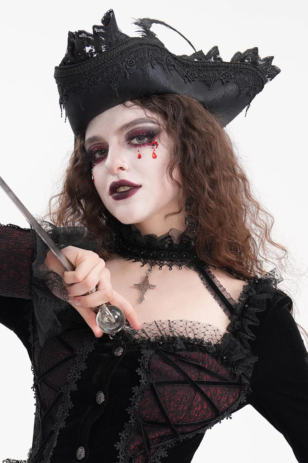 Black Pearl Punk Pirate Hat - Image 3